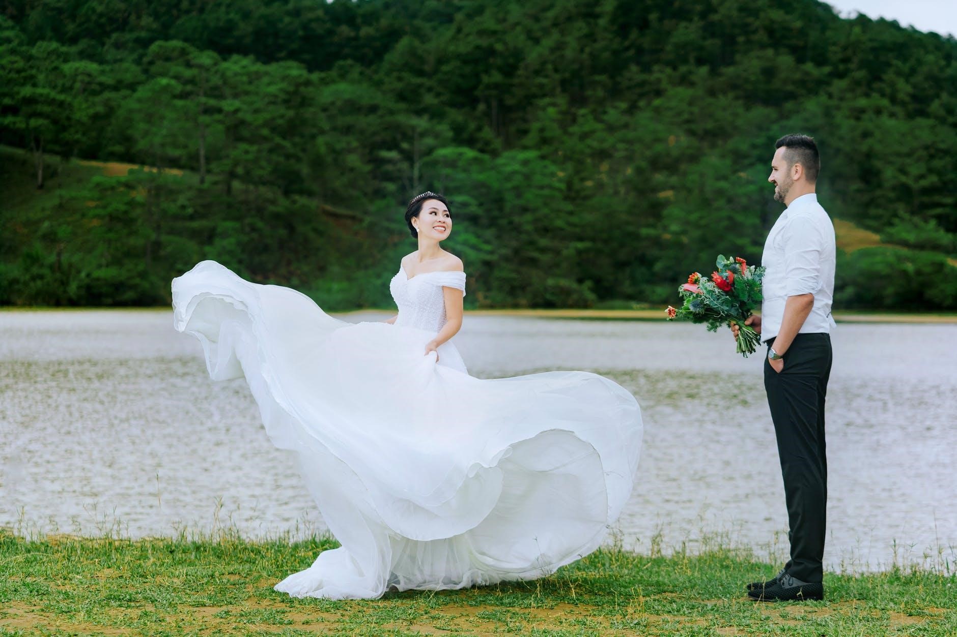 ball gown on short bride