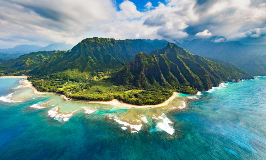 Aerial view of Hawaii landscape