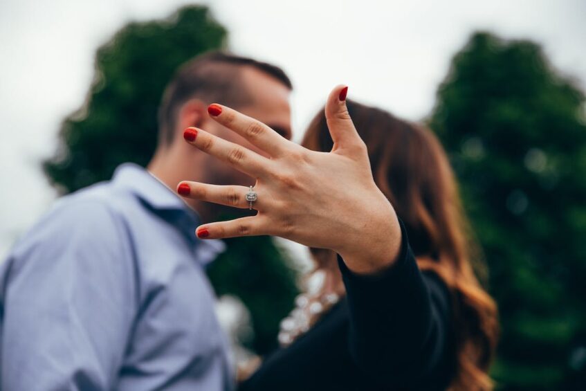 Woman with A Diamond Ring