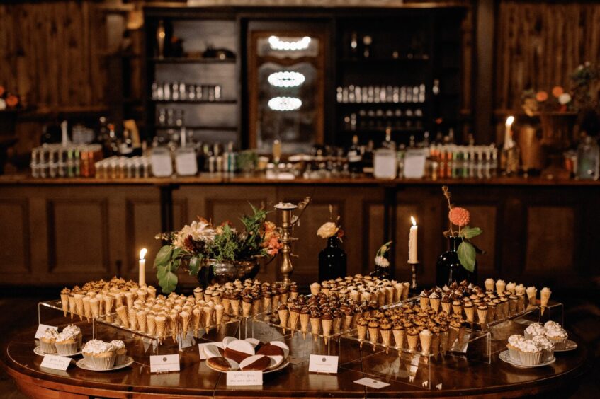 wedding cake bar setup