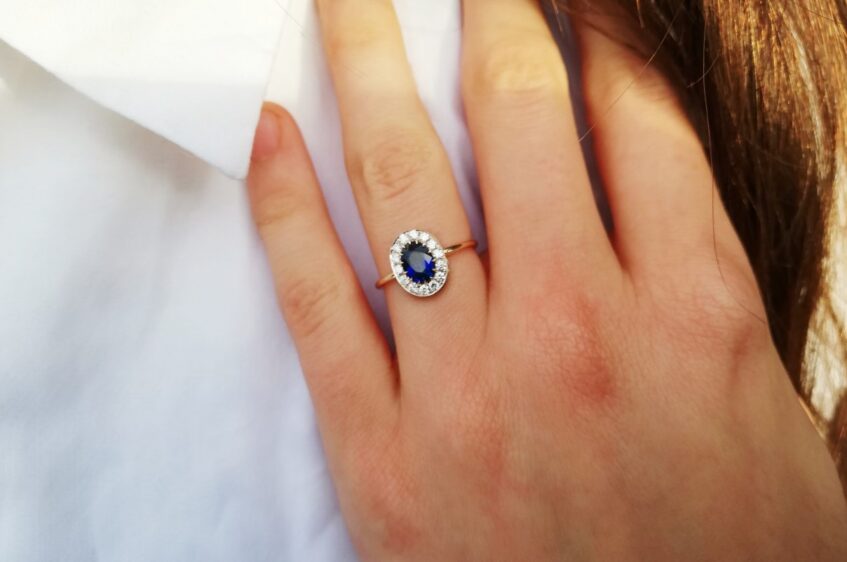 Sapphire Halo Ring